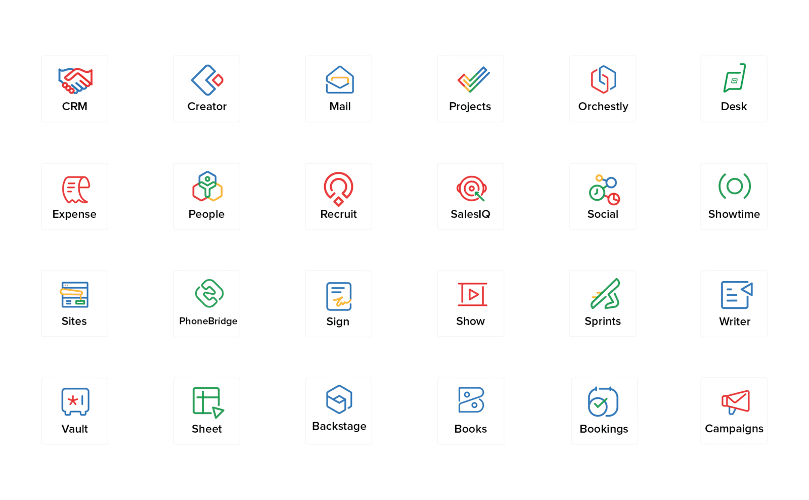 Zoho One. One Comprehnsive platform of over 45 applicayions including CRM, Marketing, Collaboration, Customer Service, Analytics.