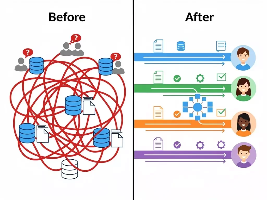 Begore and After a Zoho Rescue provided by Monread